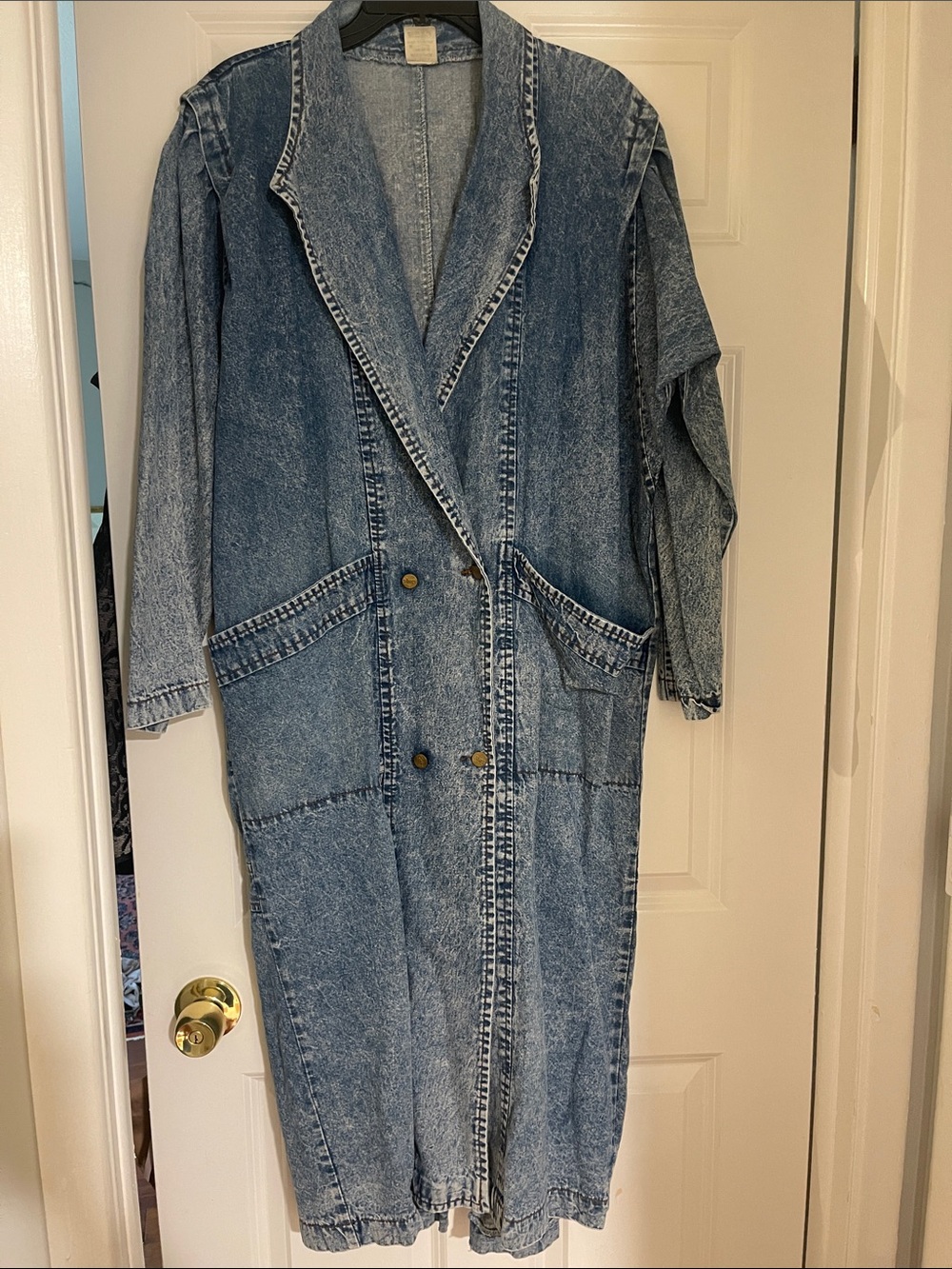 Light Blue Denim Longline Jeans Coat